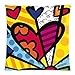 Romero Britto Heart Painting Custom 18x18 Inch Throw Cushion Cover Pillow Cases (Twin Sides)