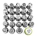 Russian Piping Tips 28 Pcs/Set-Stainless Steel Icing Nozzles Decoration Tools Create Flowers for Cakes, Pies, Cookies and Pastries (23 Tips, 1 Coupler, 1 silicone pastry bag, 3 disposable pastry bags)