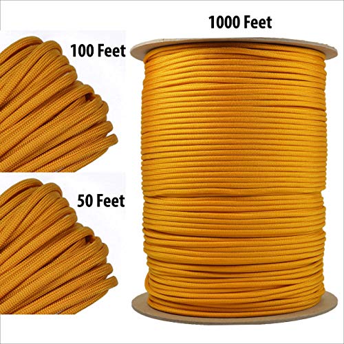 Mil-Spec Commercial Grade 550lb Type III Nylon Paracord - Pro Grade Paracord - Multiple Colors