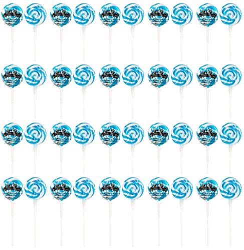 Blue and White Blueberry Candy Swirl Lollipops - 40 Suckers - Thumbnail 3