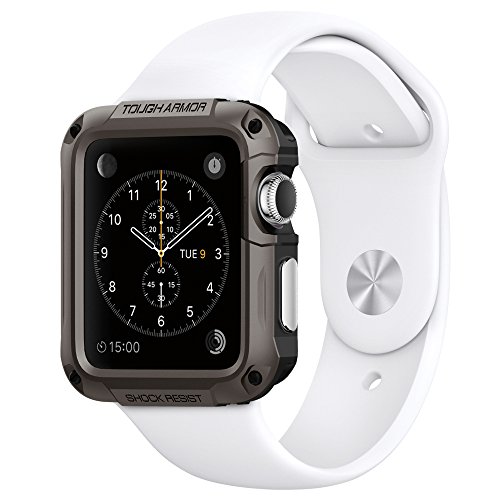 Spigen Tough Armor Designed for Apple Watch Case and Built in Screen Protector for 42mm Series 1 (2015) - Gunmetal - Thumbnail 2
