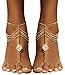 Bienvenu 2 PCS Multi Chain Beach Tassels Anklet Chain Bracelet Barefoot Sandals Foot Jewelry