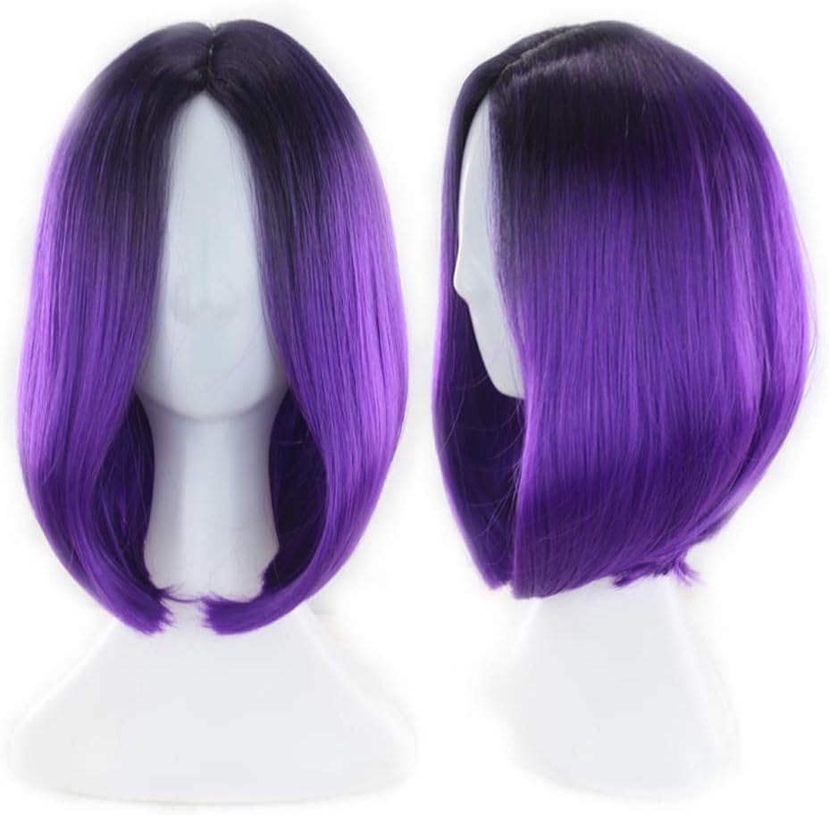 Lurrose Womens Gradient Bob Wig Short Synthetic Hair Cosplay Adjustable Comfortable Daily Party Halloween - Image 4