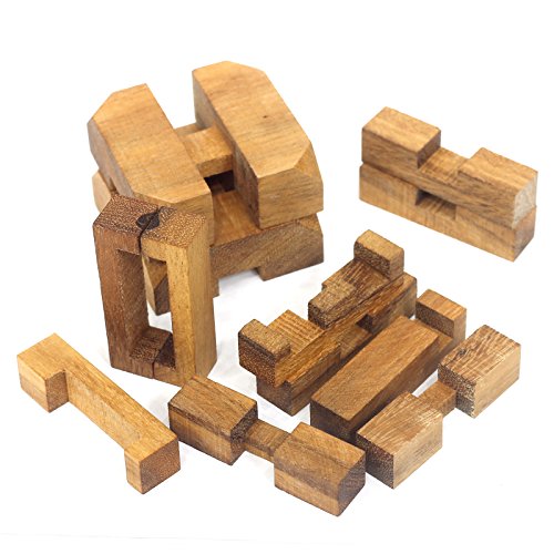 Hidden Passage: Handmade & Organic 3D Brain Teaser Wooden Puzzle for Adults from SiamMandalay with Free SM Gift Box(Pictured)