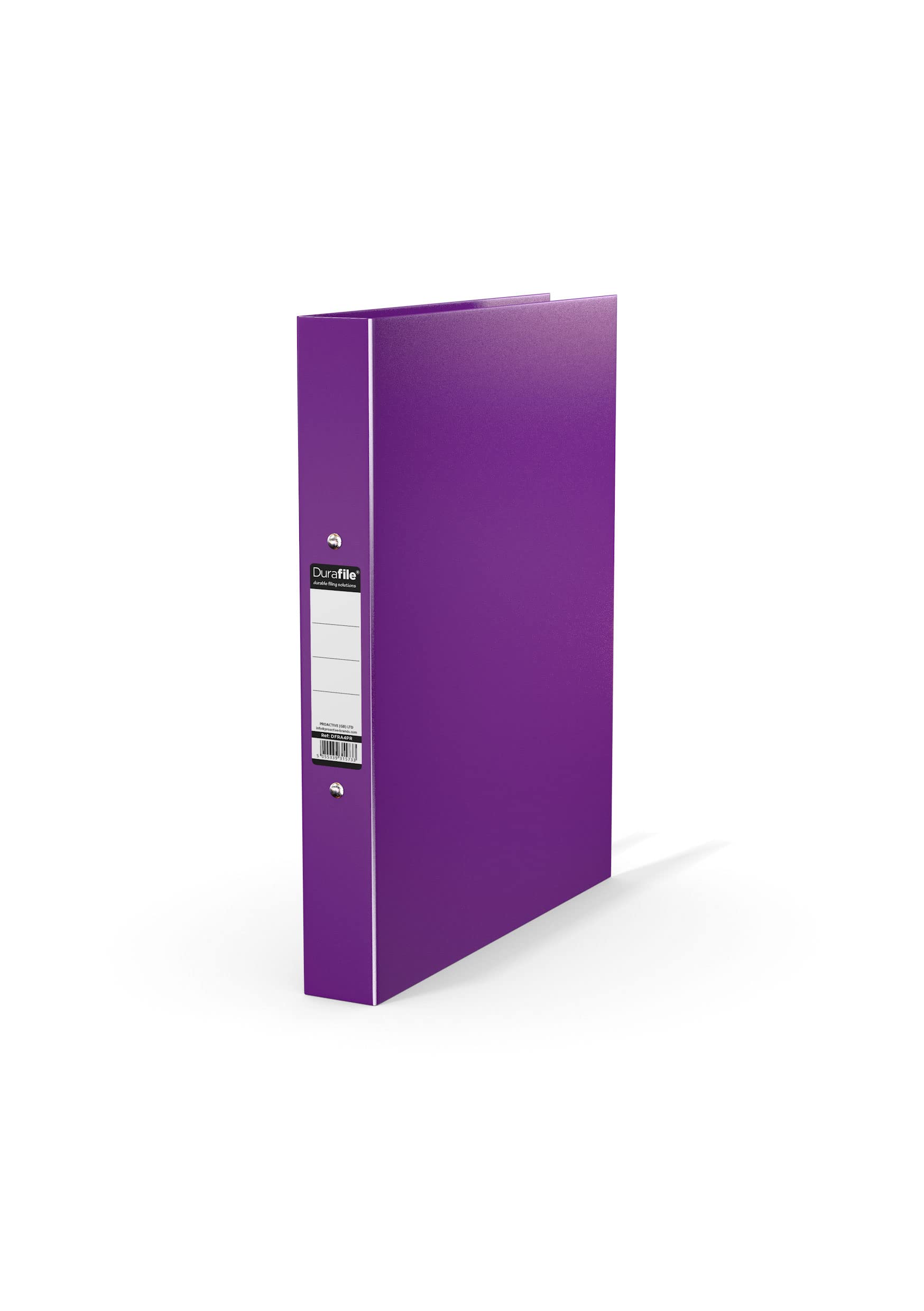 Durafile Ring Binder A4 File, Purple, Single File Folder Organiser, Heavy Duty Board Construction Folders for Paperwork Ring Binder, Ideal Folder for School, Home & the Office