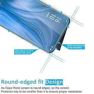 NEW'C 3 Pezzi, Vetro Temperato per Oppo Reno, Pellicola Prottetiva Anti Graffio, Anti-Impronte, Senza Bolle, Durezza 9H… - immagine 4