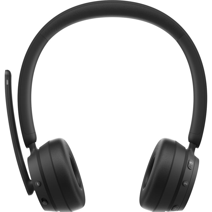 Microsoft Modern - Wireless Headset,Comfortable Stereo Headphones with Noise-Cancelling Microphone, USB-A dongle, On-Ear Controls, PC/Mac - Certified for Microsoft Teams,Black