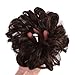 Haironline Scrunchie Bun Up Do Hair Piece Hair Ribbon Ponytail Extensions Wavy Curly Medium Brown, 55 Gram