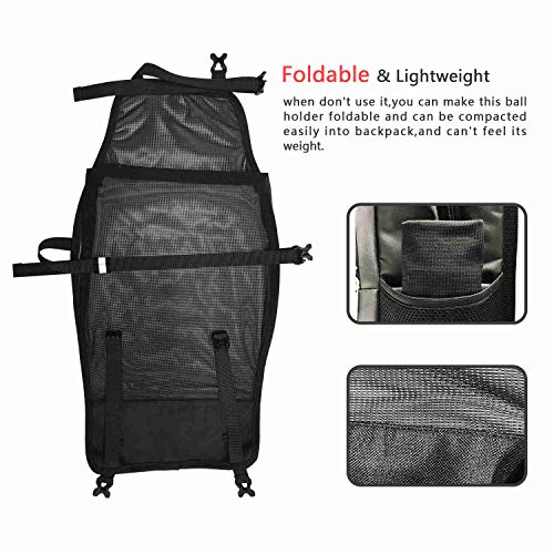 BUMOVE Backpacks Soccer Ball Holder, Soccer Net Bag for Basketball, Soccer, Volleyball & Football, Fit Most Backpack (Black) - Thumbnail 2