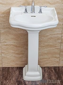 Fine Fixtures Roosevelt White Pedestal Sink Vitreous China