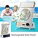 Ansee Solar Fan Camping Fan Cooling Table Fans 3 in 1 Multi-Function with Eye-Care LED Table Lamp Flashlight Torch Solar Panel Adaptor Plug for Home Use Camping (Golden)