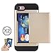 iPhone 7 Case, Moonmini Card Holder Slim Fit Dual Layer Protection Wallet Card Slot Shockproof Bumper Cover for iPhone 7 (2016) - Golden