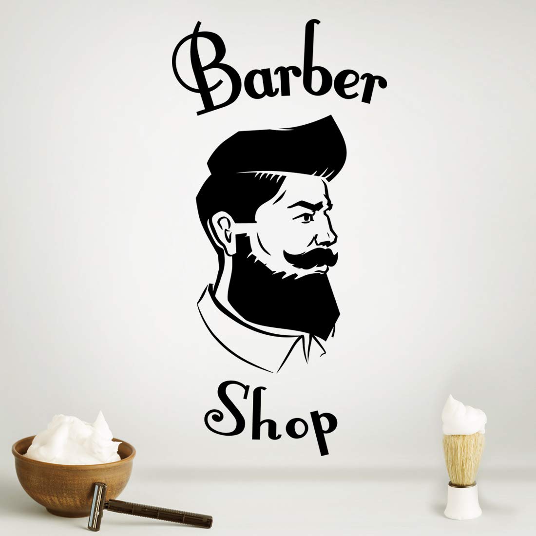 Barber shop sign wall sticker decor window signs vinyl home stickers barbershop decoration mural decal hair salon self adhesive beauty salon lettering poster windows stylist safety accessories haircut