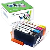 Supricolor 4 Color 1 Set High Capacity Ink Cartridge Replacement for HP 564 HP 564XL (1 BK, 1 C, 1 M, 1 Y) for HP 5520 6510 6520 7510 7520 4620 B8550 B8553 B109 C309a C310a printer with ink level indication