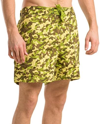 Bleu Royale- Camouflage Men Swim Trunks Shorts w/ Elastication and a Tie at Waist