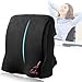 Comfom Lumbar Support Pillow for Office Chair & Car Seat - Wide Soft Home Comfort Memory Foam Cushion with Straps & Washable Cover - Lower Back Pain Relief Ergonomic Orthopedic Design (Black) primary