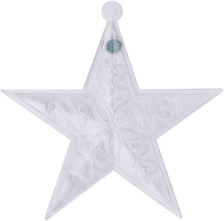 Xinwoer Snowflakes for Christmas,DIY Festival Home Decoration Accessories 12Pcs Christmas Day Ornaments Acrylic Transparent (Christmas Star)