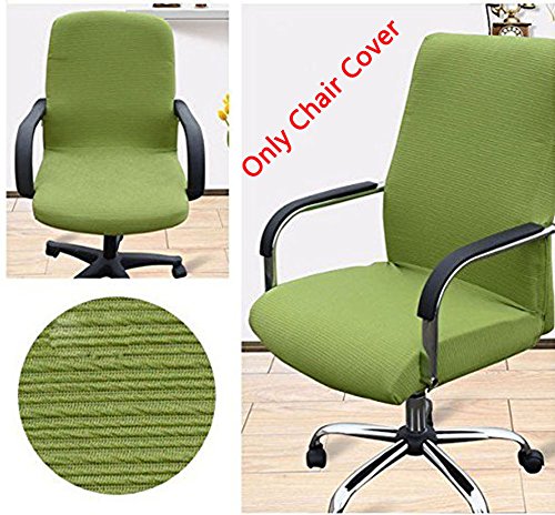 Trycooling Modern Simplism Style Chair Covers Cotton Office Computer Stretchable Rotating Chair Cover (Large, Green)