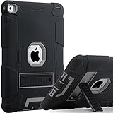 iPad Air 2 Case, BENTOBEN Protective Case for iPad Air 2 - Kickstand 3 in 1 [Soft&Hard] Hybrid Shockproof Heavy Duty Rugged Anti-Slip Scratch Resistant Case Cover, Black/Gray