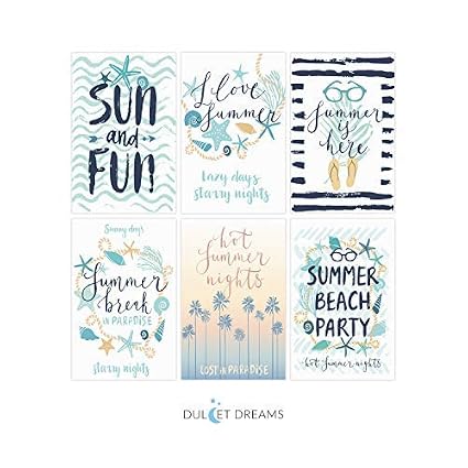 Set Of 6 11x17 Beach Theme Posters With Summer Quotes Live The Endless Summer With This Beach Wall Art Ocean Poster Perfect For Teen Bedroom Decor