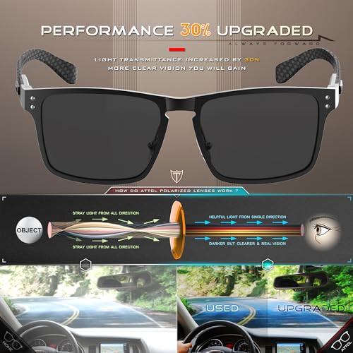 ATTCL Gafas de sol polarizadas para hombres fibra de carbono Lentes de sol con protección UV
