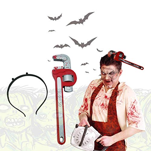 10PCS Halloween Horror Hair Bands, Zombie Makeup Halloween Headbands Halloween Tattoos Stickers Blood Necklace Glow in The Dark Halloween Teeth for Halloween Scary Costume Party Decorations