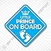 (2 Pcs) Little Prince On Board Vinyl Decal Bumper Sticker Baby Boy Sticker Car Truck Van Window Sticker Self Adhesive Vinyl Car Sticker Crown Sticker