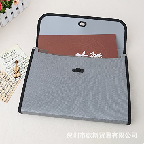 Little-Feet 13 Pockets Expanding File Folder Plastic A4 Letter Size Expandable File Organizer Self Document Accordion File Folder Wallet Briefcase Business Filing Box with Handle - Thumbnail 4