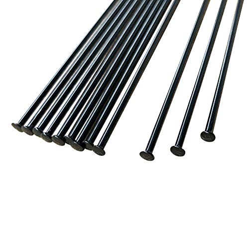 Positz Straight Pull Race Bike Spokes and Nipples - Stainless Steel, Black, 14G/2mm (12 Pack), 296mm - Thumbnail 3