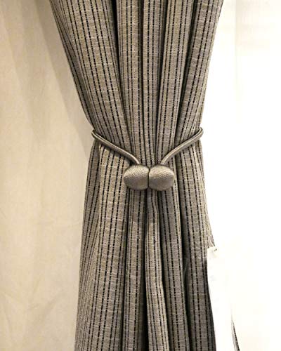 Magnetic Curtain Tiebacks Holdbacks Decorative Magnet Window Hold Drape Tie Backs (Dark Grey)