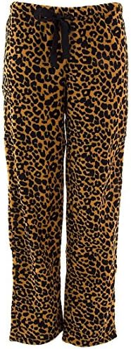 Totally Pink Womens S-3X Brown Cheetah Plush Pants 1X