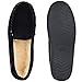 Alpine Swiss Yukon Mens Suede Shearling Slip On Moccasin Slippers Black 11 M US