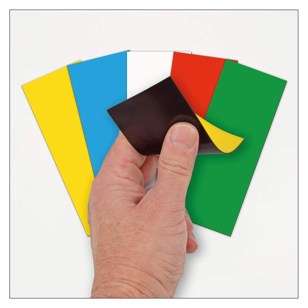 Magnetic Labelling Cuts / Magnetic Tapes for Labelling / Yellow Blue White Red Green / 200mm Width (Yellow, 40mm Height, Pack of 10)