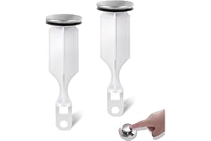 CALVANA (2-Pack) Bathroom Sink Pop-Up Stoppers - with Brushed Nickel Finish - Fits Most Pop-Up stoppers Design 1-3/8” Cap Outer Diameter, 4-1/2 Overall Height - with 2 Mounting Holes and Gasket Seal