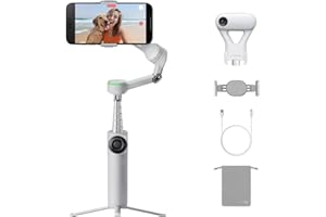 Insta360 Flow 2 Pro AI Tracker Bundle Grey - Industry-First AI Phone Gimbal with Apple DockKit, Pioneering 360º Pan Tracking, Free Tilt, Built-in Tripod/Selfie Stick, Portable Vlog/Travel Stabilizer