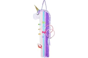 Basumee Unicorn Hair Bow Holder for Girls Wall Hanging Decor and Baby Hair Clip Hanger Organizer, Cyan Lavender