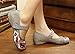 AvaCostume Chinese Embroidery Weave Oxfords Sole Girls Mary Jane Plarform Shoes, Grey, 36