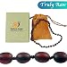 Raw Baltic Amber Teething Necklace for Baby (Unisex - Raw Cherry - 12.5 Inches), 100% Authentic Unpolished Amber Necklace for Infant & Toddler Teething Relief primary