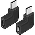 Poyiccot (2-Pack) 90 Degree USB C Type C Male to Female Adapter, Right & Left Angled 90 Degree USB-C USB 3.1 Type-C Male to Female Extension Adapter for Laptop & Tablet & Mobile Phone