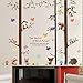 AWAKINK Cartoon Forest Giant Brown Tree Animals Owl Bird Fox Monkey Wall Stickers Wall Decal Vinyl Removable Art Wall Decals for Girls and Boys Nursery Room Children's Bedroom