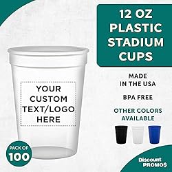 Custom Disposable Plastic Cups 12 oz. Set of