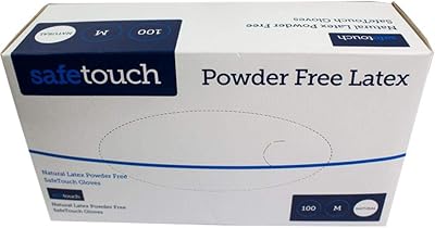 SafeTouch 50000051 Powder Free Latex Gloves Medium Pack of 100
