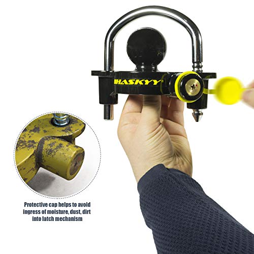 Haskyy Aanhangerslot kogelslot diefstalbeveiliging aanhangerbeveiliging sleepblokkering I hoogwaardig staal I… - Afbeelding 5
