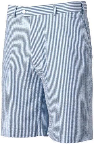 Bocaccio Mens Seersucker Expandable Waistband Shorts Khaki 38