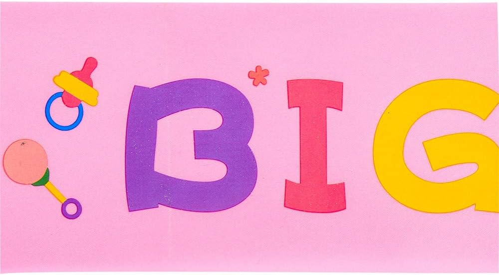 Topfunyy Big sister Sash White Stain Baby Shower Sash for Baby Shower Big Sister to Be Party Decorations (Pink) - Image 4
