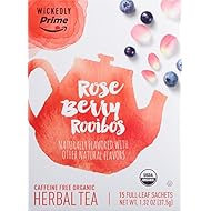 Wickedly Prime Organic Rose Berry Rooibos Tea, Full-Leaf Bags, 15 Count