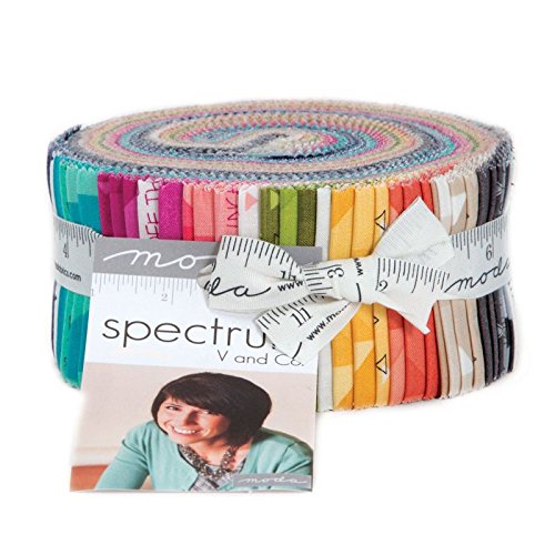 V and co spectrum jelly roll 40 2.5-inch strips moda fa…