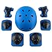 Kids Sport Protective Gear Set, Helmet and Pads of Wrist, Elbow, Knee, for Bike Skateboard Skate Scooter (Blue)