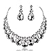 Youfir Water Drops Austria Crystal Necklace Earrings Set for Bridal Wedding Ceremony Events Dress