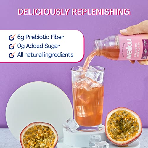 Waku Prebiotic Herbal Iced Tea Keto, Zero Sugar, Caffeine Free, Real